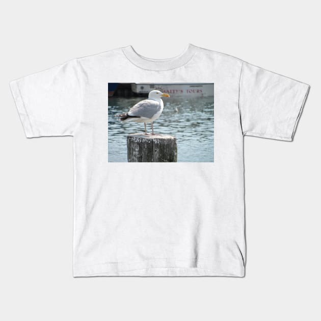 Gull King Kids T-Shirt by KensLensDesigns